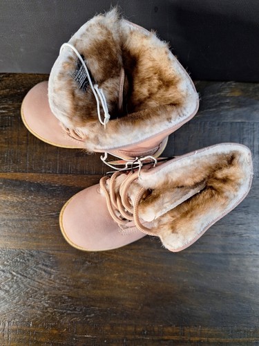 Lugz Toddler Size 6 Soft Pink/Tan Faux Fur Lined Boots NEW W/Tag - Picture 4 of 16