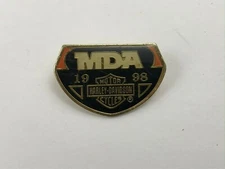 MDA Harley Davidson Lapel Pin Vest Pin Hat Pin Badge 1998 Vintage Clutch Back