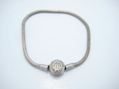 Sterling Silver 2.8mm Forever Queen Snake Chain Charm Bead Bracelet 8.5''