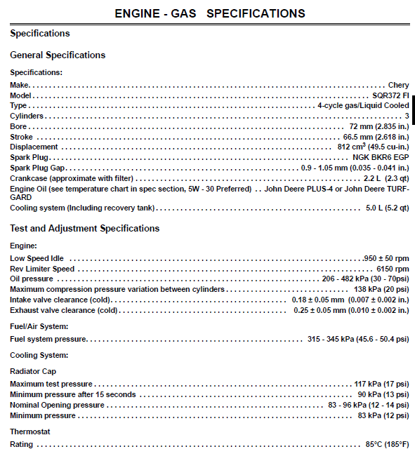 John Deere Gator Utility Vehicle 825i Tech Service Repair Manual