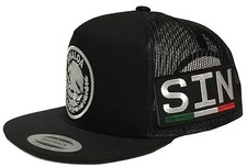 SINALOA MEXICO HAT 2 LOGOS BLACK MESH SNAPBACK ADJUSTABLE NEW HAT