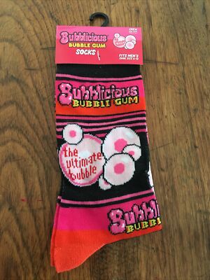 Odd Sox Bubblicious Bubble Gum Candy Crew Socks Mens 6-12  Novelty