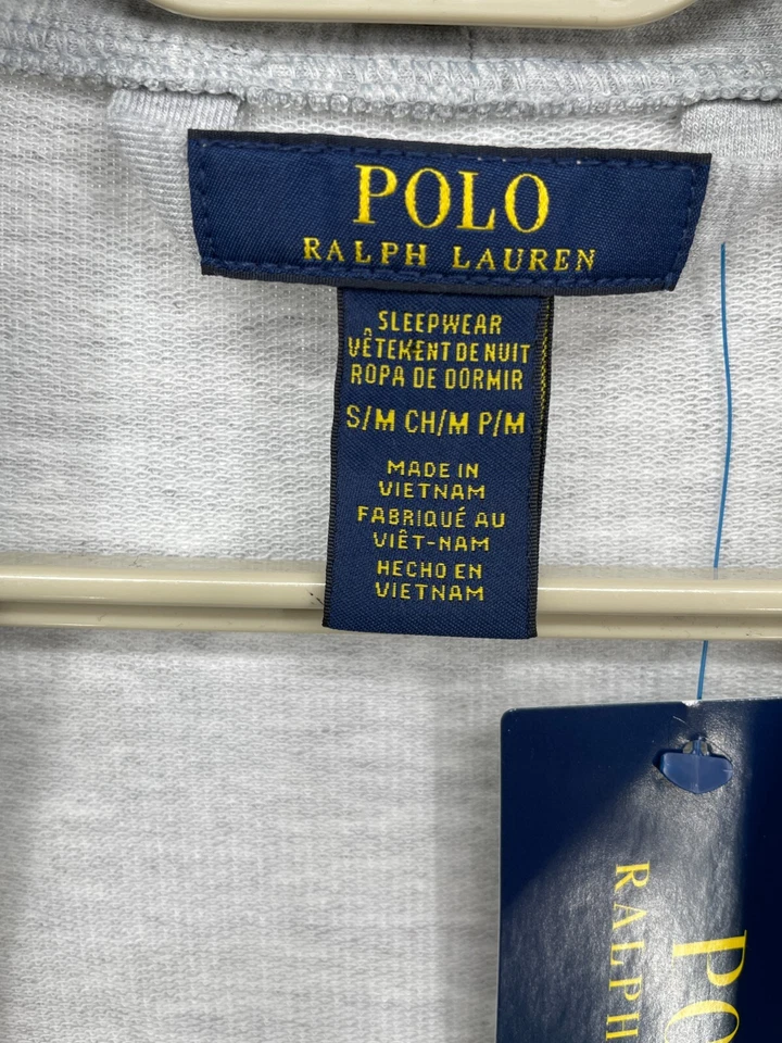 Polo Ralph Lauren Para Hombres Mini Terry Kimono Bata Gris Cintura Corbata Prendas para dormir P292RL Foto 3 de 4