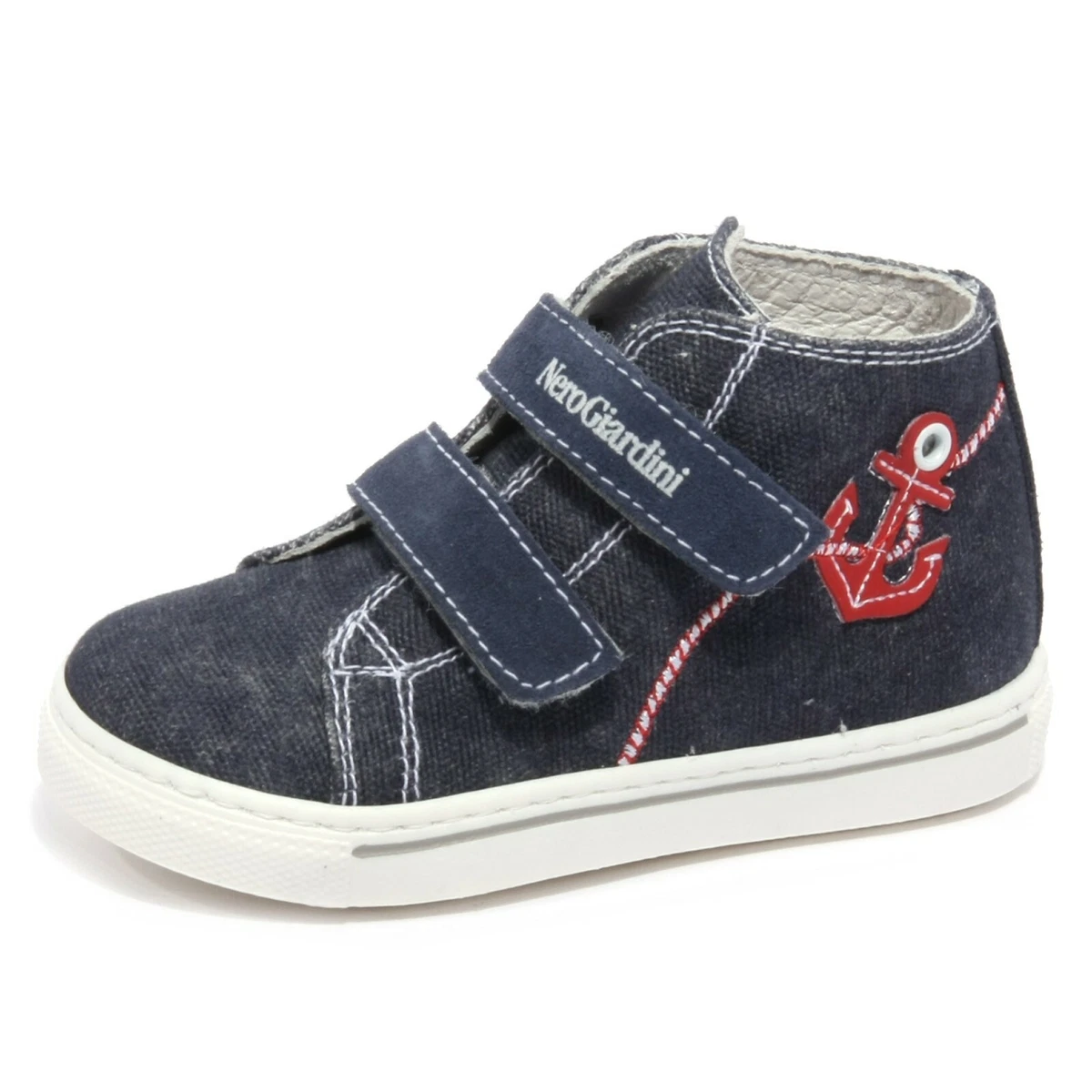 B1856 sneaker bimbo NERO GIARDINI DENIM blu shoe kid
