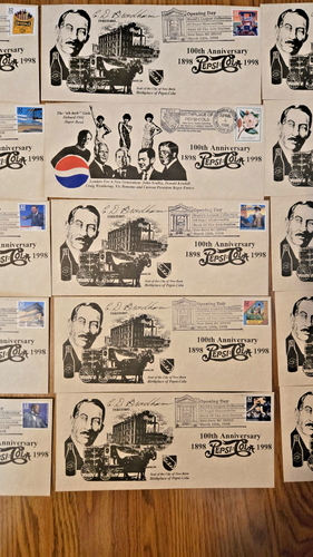 15) Juego de sobres estampados 100 aniversario PepsiCola primer día de apertura 1998 NC - Imagen 3 de 5