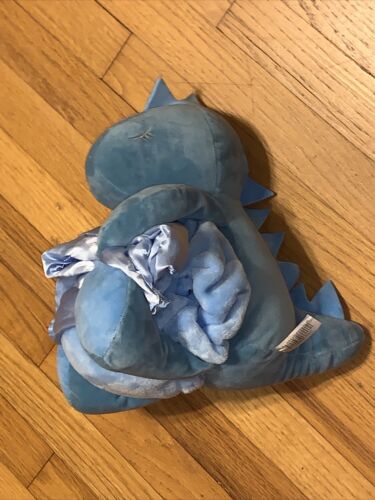 NWT HTF Moon & Stars/Walgreens Plush Dinosaur & Blue Blanket Satin Trim Set - Picture 4 of 10