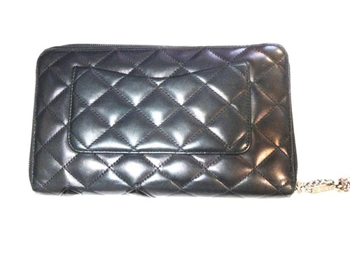CHANEL Wallet Cambon Line ZIP Around Long With Coin Purse Black Pink - Picture 2 of 11