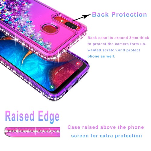 For Samsung Galaxy A20 A30 A50 Case Phone Cover Glitter + Tempered Glass Screen - Picture 26 of 38