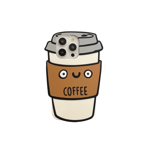 Luxury 3D Cute Coffee Cup Soft Silicone Cover Case For 16 15 14 13 12 Pro Max 11 - 第 2/12 張圖片