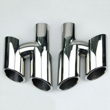 Pair Modified Car Exhaust Muffler Tip Pipe For Porsche Panamera 970 2011-2016