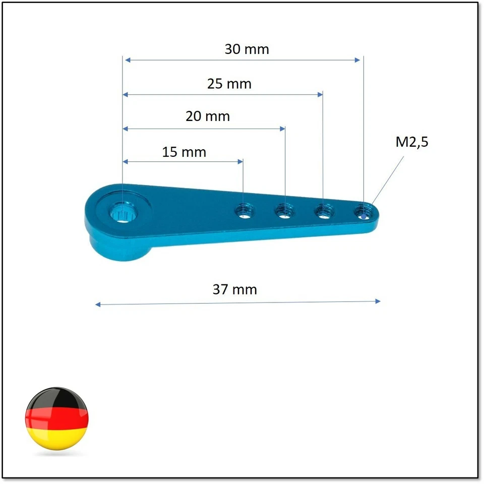 2 X RC Servoarm Servohorn Crank 25T Servohebel Alu 25 Zähne CNC MKS Futuba Savöx - Bild 2 von 3