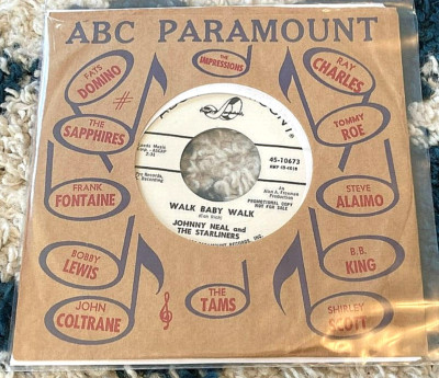 Johnny Neal & the Starliners: Walk Baby... 45 ABC-Paramount promo garage HEAR