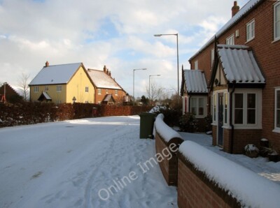 Foto 6x4 Devlin Drive im Schnee Poringland Die Häuser sind Teil der c2010
