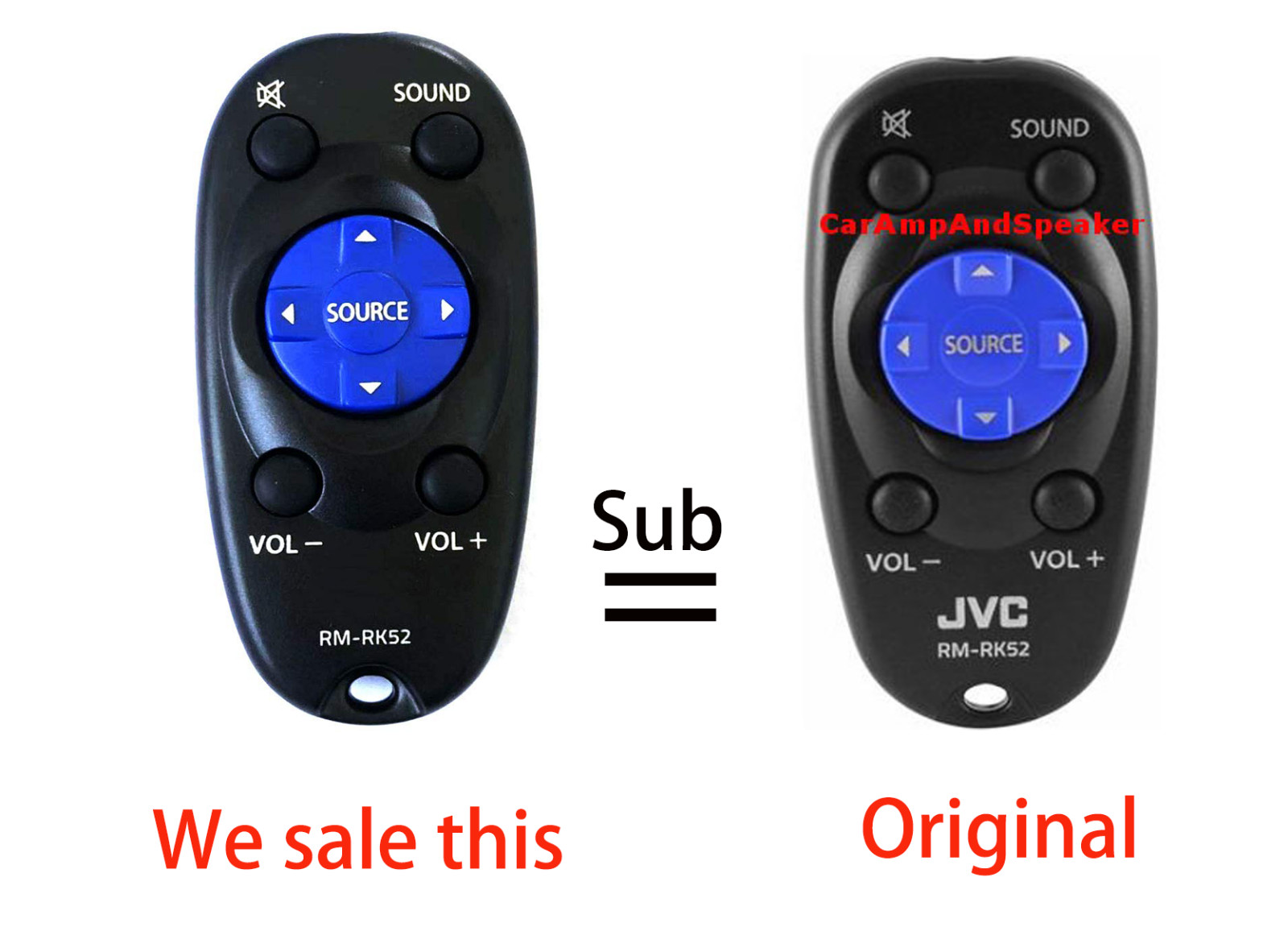  JVC Replace Remote RM-RK52 Sub kd-a845bt kd-ahd57 kd-hdr52 kd-r540 kd-r740bt 