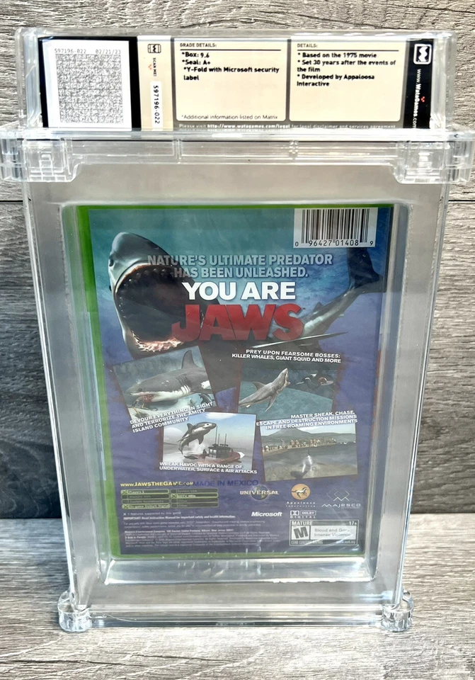 9.6 A+ Jaws Unleashed Microsoft OG Xbox WATA GRADED NEW SEALED NOT VGA CGC - Image 4 of 4