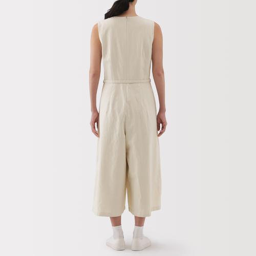 Mono cinturón silueta mezcla cáñamo MUJI negro/beige nuevo envío gratuito - Imagen 8 de 29