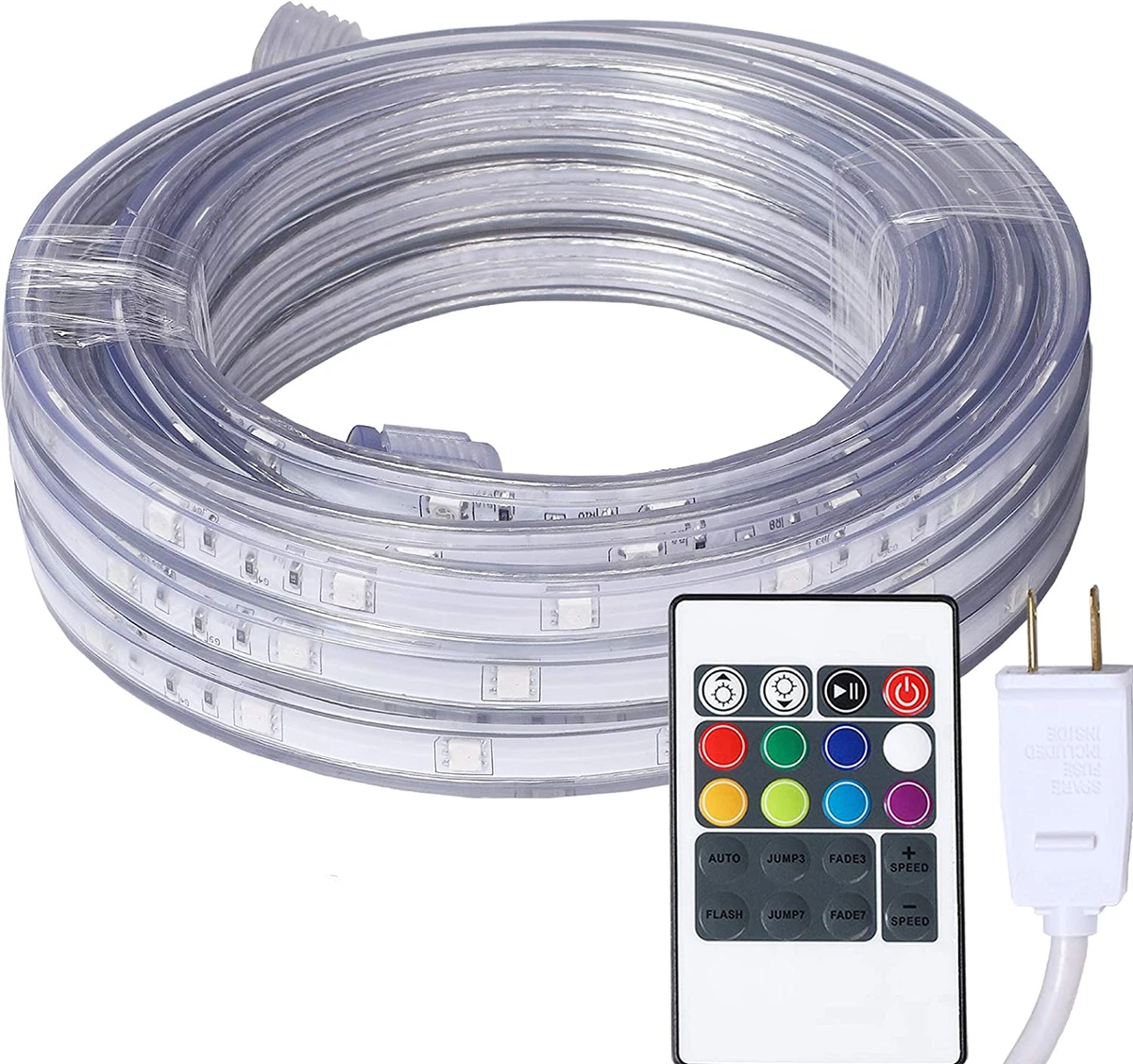 33Ft Flat Flexible LED Rope Lights Color Changing RGB Strip Light