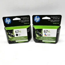 HP 67XL Genuine Black and Color Ink Cartridges Combo Set