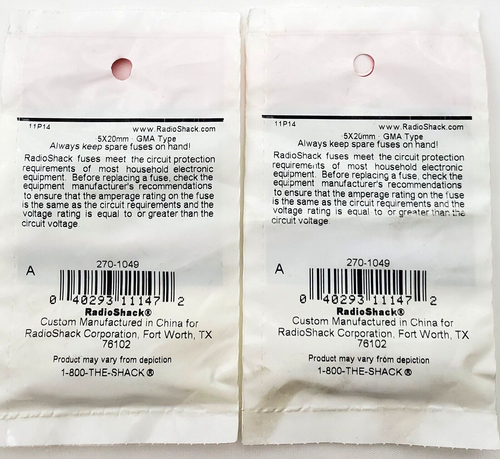 2 Paquetes de 4 Funda de Radio 1 Amp 250V Vidrio Tipo GMA Fusibles 5 x 20 MM Acción Rápida - Imagen 2 de 8
