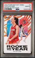 Graded 2024 Panini Instant WNBA Caitlin Clark #A Rookie of the Year Card PSA 10