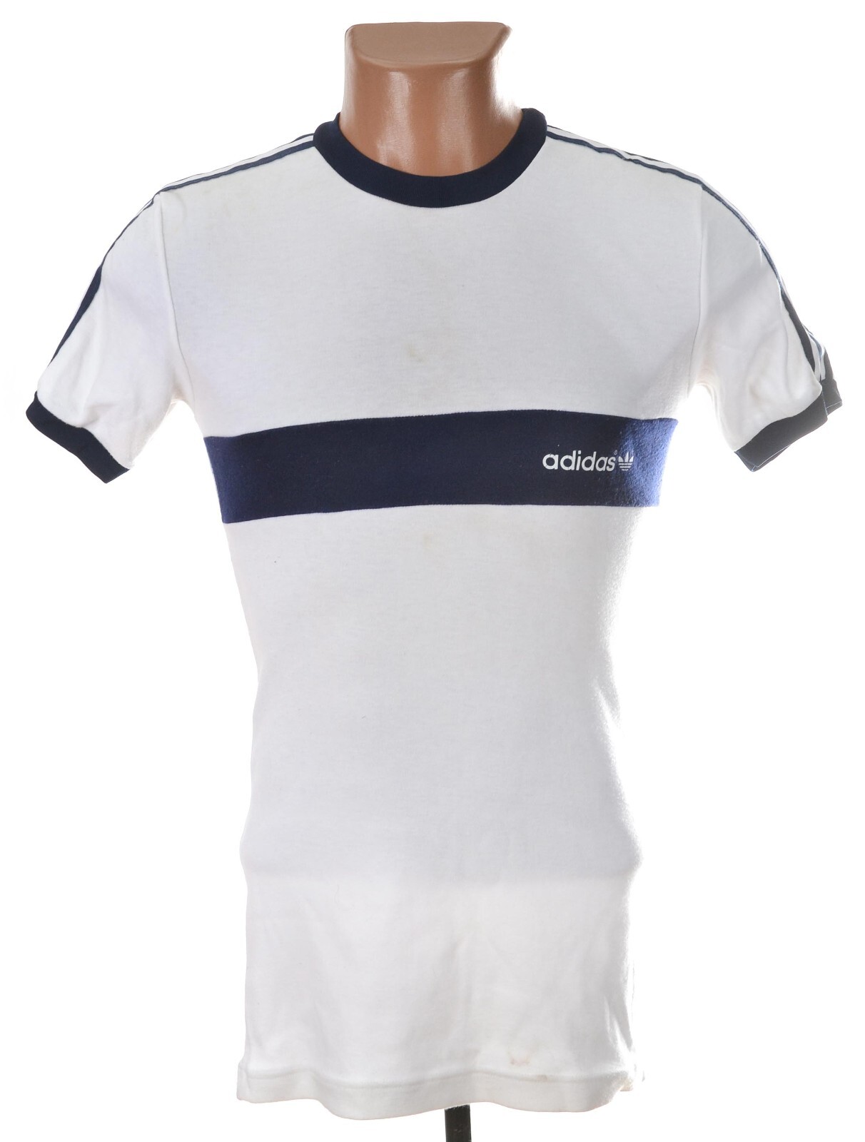 VINTAGE ADIDAS ATHLETIC 1980S WHITE SPORTS SHIRT ADIDAS SIZE S WEST GERMANY
