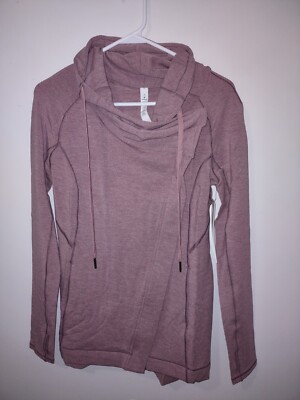 Lululemon Coast Easy Wrap Jacket Heathered Misty Merlot Thumbholes Size 2 