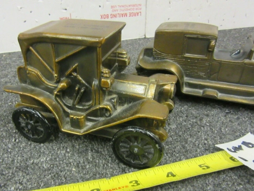 Lote 3 Cinturón Antiguo Banco Maíz y Primer Ahorro Estatal Bronce CarPackard Lincoln Foto 2 de 4