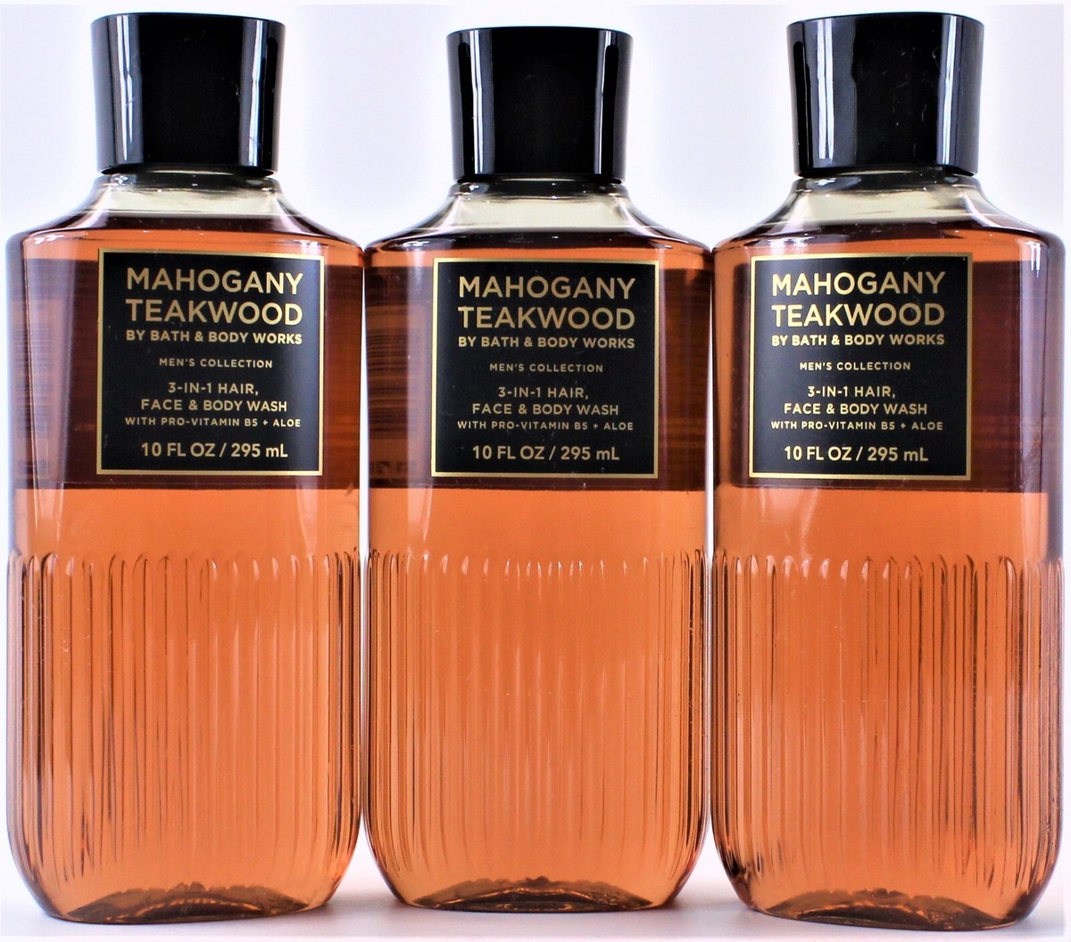 QTY Bath Body Works Men's MAHOGANY TEAKWOOD 3-1 Hair Face Body