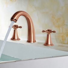 Antique Copper 3 Hole 2 Handle Widespread Bathroom Sink Faucet Mixer Tap 2rg038
