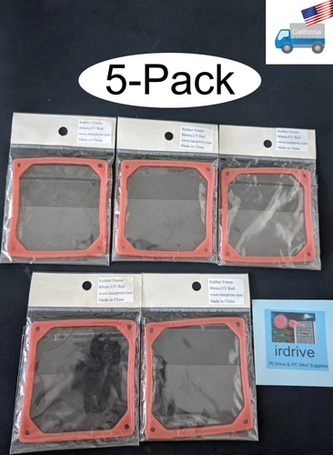 5-Pack: NEW Lamptron Red Noise & Anti-Vibration Pad for 80mm 8cm Cooling Fans
