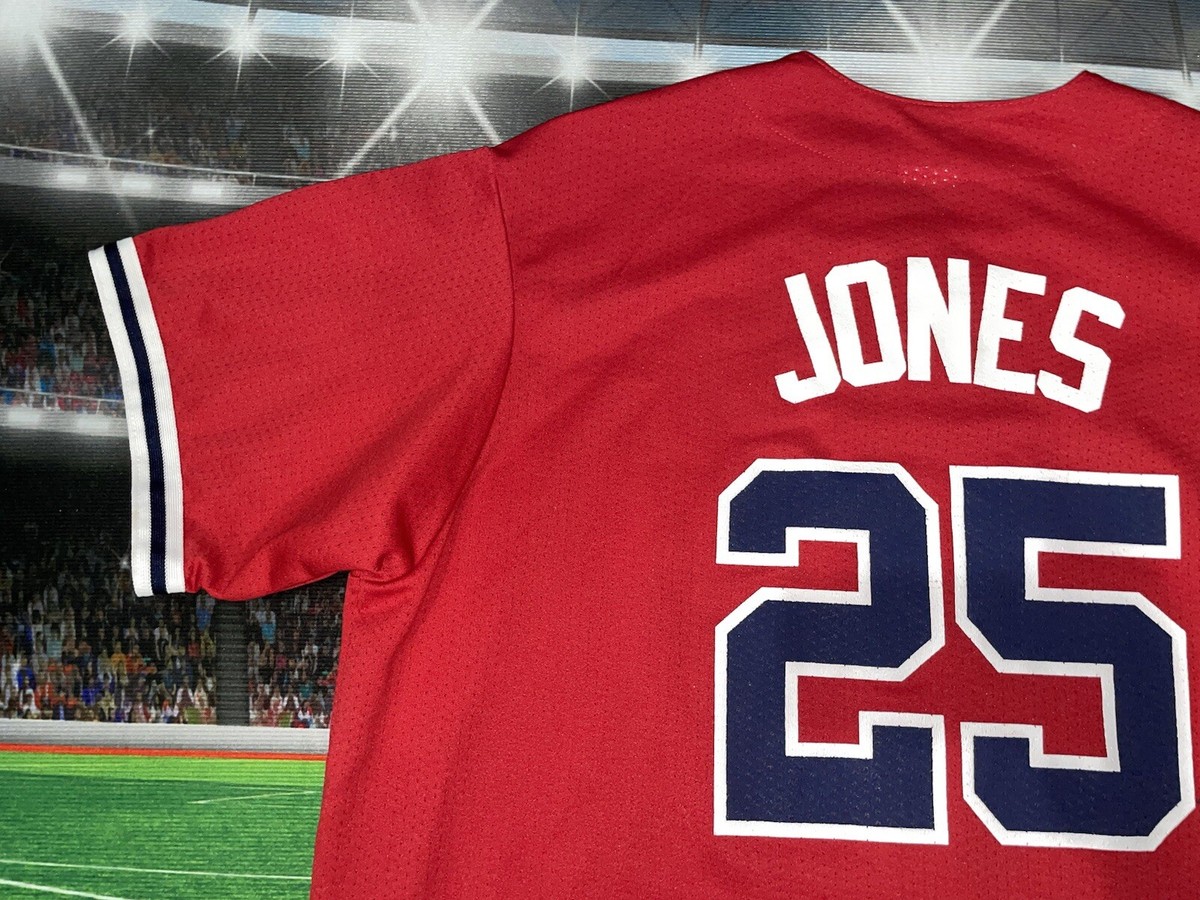 ウェア Majestic - Majestic Braves Jersey #25 Andruw Jones Andruw Jones #25 Atlanta Braves MLB Majestic 90s Home White