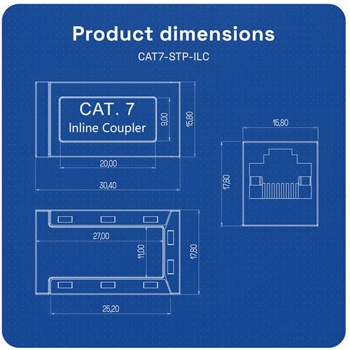2x CAT 7 Netzwerk RJ45 Verbinder für Patchkabel LAN Netzwerkkabel Kupplung DSL - Bild 5 von 12