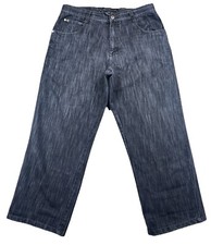 Southpole Men  s 4180 Wide Leg Baggy Jeans Black 36x29 Y2K