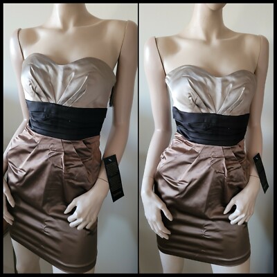 champagne dress black shoes Donelli Mini Dress Champagne