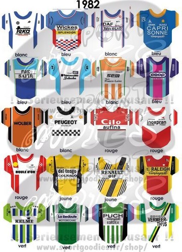 Maillots autocollants pour cyclistes miniatures peloton complet 1960-1999 - Photo 50/111