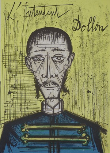 Bernard BUFFET: Dollon, Originale LITHOGRAPHIE, Fantomas, MOURLOT, 1968 - 第 1/7 張圖片