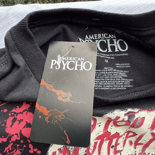 American Psycho Black T-Shirt Men's Size M NWT Christian Bale/Patrick Bateman - Picture 4 of 5