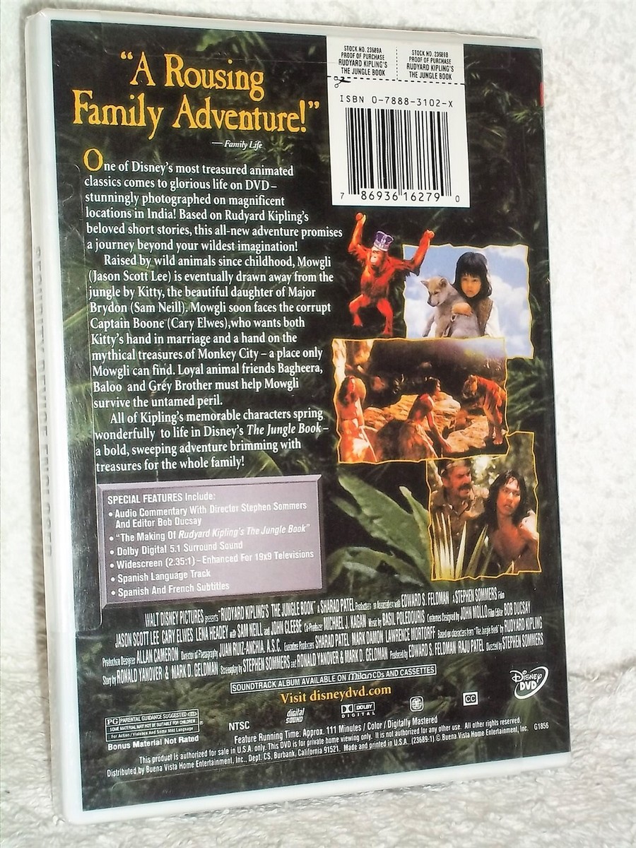 The Jungle Book (DVD, 1990) Jason Scott Lee Cary Elwes Lena Headey