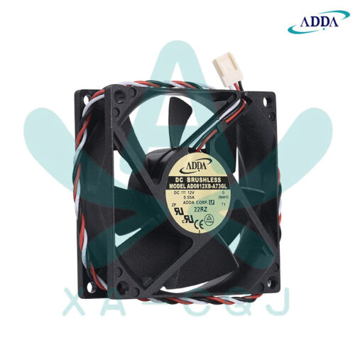 1PCS ADDA AD0812XB-A73GL 0.55A 12V 3pin DC Chassis Cooling Fan - Picture 2 of 4
