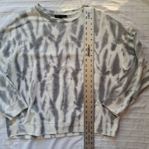 nwt Banana Republic Factory M tie-dye sweatshirt top shirt gray off white beach - Picture 10 of 13