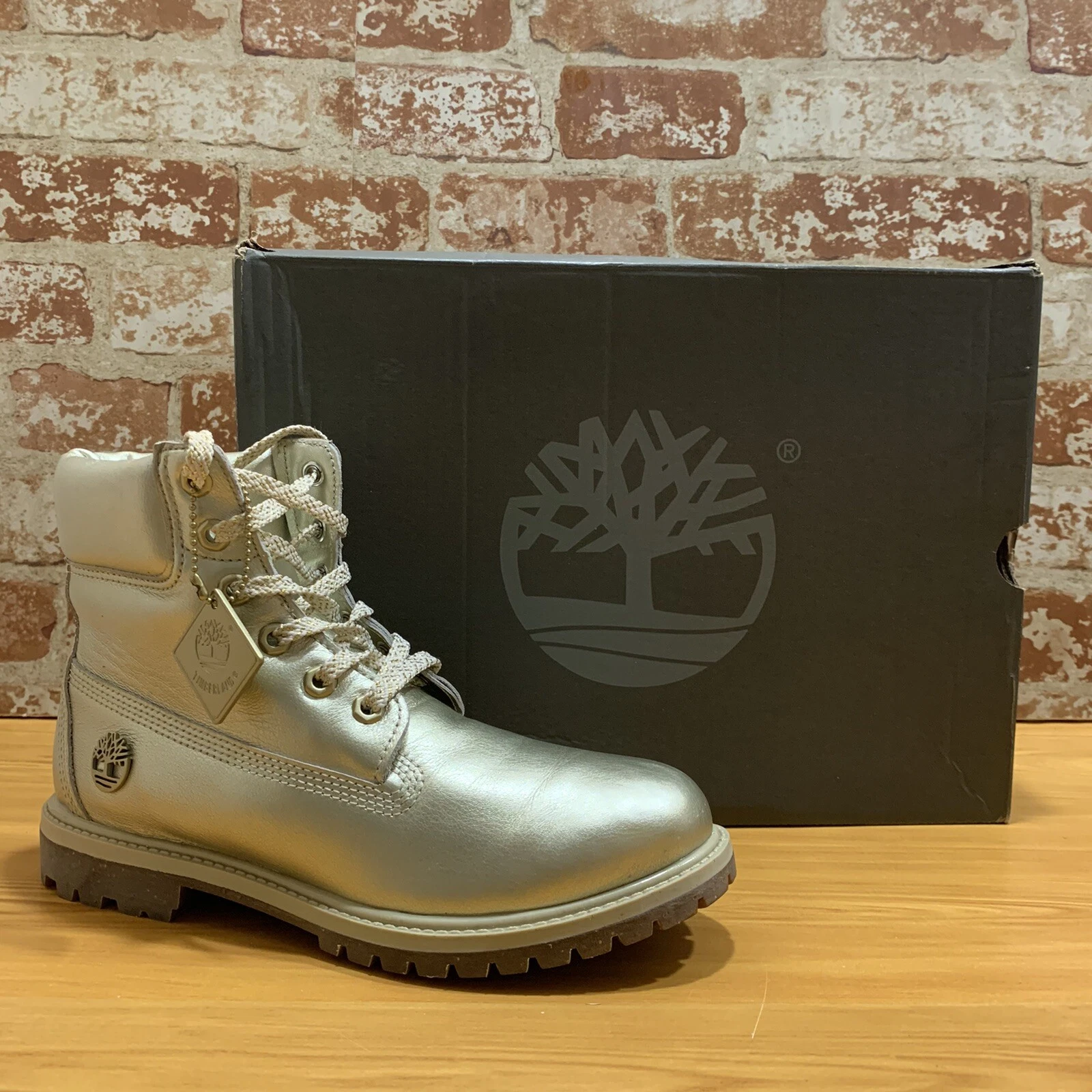 STIVALI DONNA TIMBERLAND PREMIUM 6 IMPERMEABILI ORO STILE METALLICO OA24H1 S9M