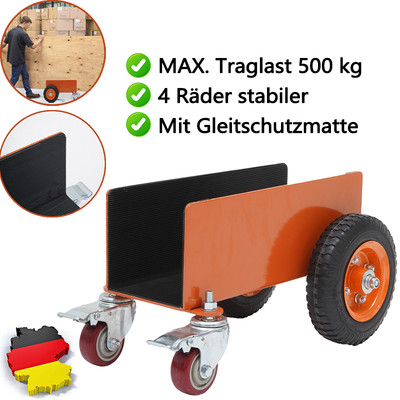 MAX. 500KG Plattenwagen Plattenroller Plattentransportwagen Rollwagen Klemmwagen