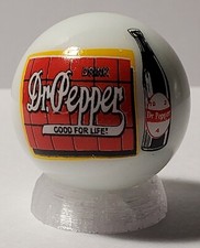Dr. Pepper Sign 1" Glass Logo Marble w/ Stand