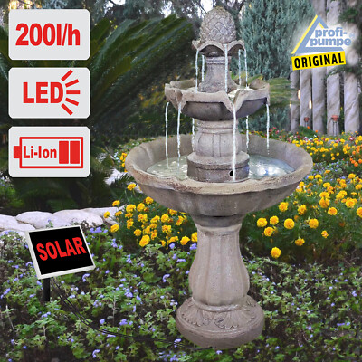 SOLAR SPRINGBRUNNEN ZIERBRUNNEN WASSERSPIEL GARTEN BRUNNEN KASKADE TEICHPUMPE