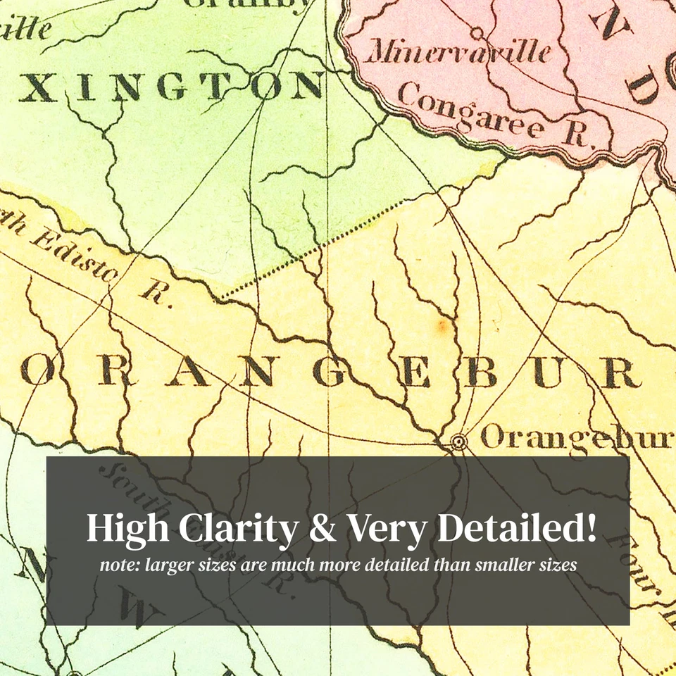 Old Map of South Carolina 1824 - Vintage South Carolina Art - Image 2 of 4