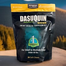 NUTRAMAX DASUQUIN WITH MSM SOFT CHEWS SMALL MEDIUM DOGS UNDER 60lbs 84 CT 02/28