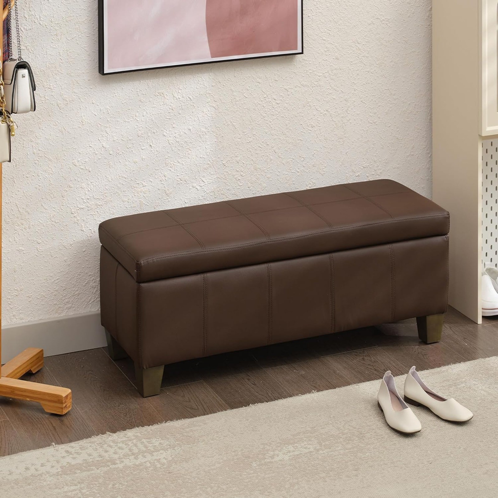 Safe lift‑top ottoman bench for hallway, entrance, bedroom and living‑room - second product detail image