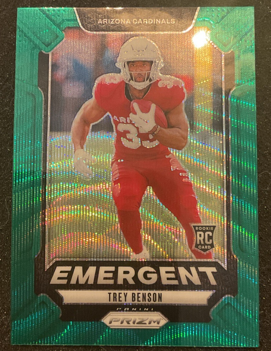 2024 Panini Prizm Football Trey Benson Green Wave Emergent Rookie RC Cardinals