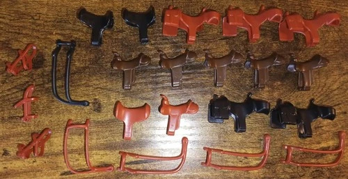 PLAYMOBIL Vintage Horse Saddles Mouthpiece Reins Lead Medieval Knight Castle Lot