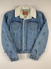 Levi?s Women?s Sherpa Denim Jacket ? Fits UK 10 - Blue ? Arms Marks - AN17